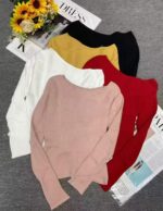 Bulk Stock Clearance: 685PCS Early Autumn Elegant Slant Shoulder Long Sleeve Core Yarn Pullover Sweaters (One Size, Soft Stretchy, Individually Packed) | Wholesale Export - Image 9