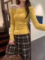 Bulk Stock Clearance: 685PCS Early Autumn Elegant Slant Shoulder Long Sleeve Core Yarn Pullover Sweaters (One Size, Soft Stretchy, Individually Packed) | Wholesale Export - Image 7