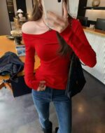 Bulk Stock Clearance: 685PCS Early Autumn Elegant Slant Shoulder Long Sleeve Core Yarn Pullover Sweaters (One Size, Soft Stretchy, Individually Packed) | Wholesale Export - Image 6