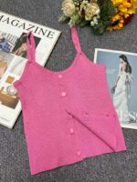 Bulk Summer French Sweet-Spicy Raspberry Pink Knit Cardigan & Camisole Sets - Original Stock, ~60pcs, Tagged & Individually Packed, One Size, All-Clear 5.4 CNY - Image 8