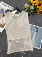 300 Pcs High-Quality French Sweet-Spicy Style Strappy Ice Silk Knit Tops | Brand Overstock | One Size, Tagged & Individually Packed | Bulk Stock Lot Wholesale - Image 8