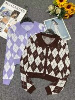 Spring Blogger Style Quilted Chanel-Inspired Knit Cardigans | 140pcs Bulk Stock Lot, Individually Packed, One Size | Wholesale Export CNY7.4/Piece - Image 9