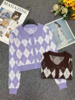 Spring Blogger Style Quilted Chanel-Inspired Knit Cardigans | 140pcs Bulk Stock Lot, Individually Packed, One Size | Wholesale Export CNY7.4/Piece - Image 8
