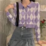 Spring Blogger Style Quilted Chanel-Inspired Knit Cardigans | 140pcs Bulk Stock Lot, Individually Packed, One Size | Wholesale Export CNY7.4/Piece - Image 3