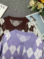 Spring Blogger Style Quilted Chanel-Inspired Knit Cardigans | 140pcs Bulk Stock Lot, Individually Packed, One Size | Wholesale Export CNY7.4/Piece - Image 2