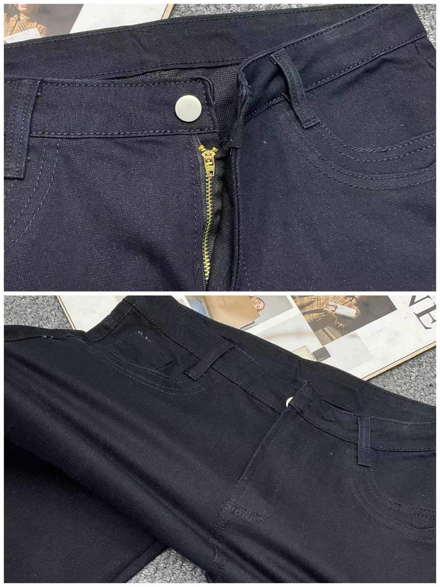 Spring & Summer American High Street Men's High-Stretch Black Loose Straight Jeans - 400 Pcs, Sizes 27-34, Tagged & Individually Packaged, Bulk Stock Lot Wholesale - Image 2