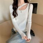 4800PCS Spring & Autumn Niche Irregular Slim-Fit Ribbed Core Yarn Pullover Sweaters | Chinese Clothing Stock Lots, Bulk Wholesale Export - Image 2