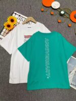 Wholesale Stock Lot Summer 220GSM Cotton Loose T-Shirts for Big Kids (Sizes 110-150), ~100pcs Individually Packed, 5.4 CNY/PC - Image 9