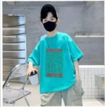 Wholesale Stock Lot Summer 220GSM Cotton Loose T-Shirts for Big Kids (Sizes 110-150), ~100pcs Individually Packed, 5.4 CNY/PC - Image 6