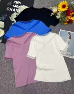 208 Pieces Stock Lot: Summer Lace Patchwork Elastic Slim-Fit Short Sleeve Knit Tops - One Size, Individually Packaged | CNY 6.4/PC Full Take - Image 9