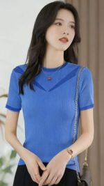 208 Pieces Stock Lot: Summer Lace Patchwork Elastic Slim-Fit Short Sleeve Knit Tops - One Size, Individually Packaged | CNY 6.4/PC Full Take - Image 7