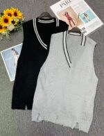 Fall & Winter Plus Size Hong Kong-Inspired Lazy Style Knit Vest Sweaters | 1800PCS Bulk Stock Lot, 5.4 CNY Each | Wholesale Export - Image 9
