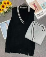 Fall & Winter Plus Size Hong Kong-Inspired Lazy Style Knit Vest Sweaters | 1800PCS Bulk Stock Lot, 5.4 CNY Each | Wholesale Export - Image 8