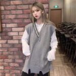 Fall & Winter Plus Size Hong Kong-Inspired Lazy Style Knit Vest Sweaters | 1800PCS Bulk Stock Lot, 5.4 CNY Each | Wholesale Export - Image 3