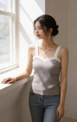 Summer New Design Color Block Stretch Knit Camisoles | 230 Pieces Stock Lot, Individually Packed, One Size, 5.4 CNY Each - Wholesale Export - Image 4