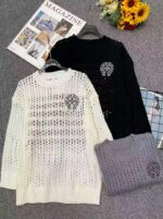 Spring New Loose Trendy Crew Neck Cutout Long Sleeve Knit Tops - 458 Pcs, 3 Colors (Mainly Grey, Few White), One Size, Soft Stretch Fabric | 7.4 CNY/Pc | Bulk Clothing Wholesale - Image 9