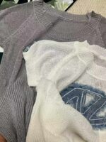 Bulk Stock Lot 180pcs Summer American Hot Girl Style Denim Patch Embroidered Ice Silk Knit Tops | Wholesale Export 6.4 CNY/PC - Image 2