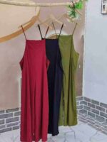 Wholesale Faux Cupro Wide-Leg Jumpsuits - Chinese Stock Clothing, Sizes S to 2XL, 2800 Pcs, CNY7.3/Pc - Image 7