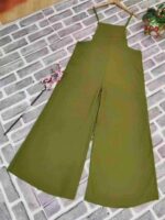 Wholesale Faux Cupro Wide-Leg Jumpsuits - Chinese Stock Clothing, Sizes S to 2XL, 2800 Pcs, CNY7.3/Pc - Image 6