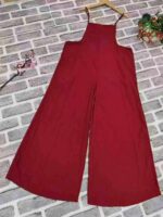 Wholesale Faux Cupro Wide-Leg Jumpsuits - Chinese Stock Clothing, Sizes S to 2XL, 2800 Pcs, CNY7.3/Pc - Image 5