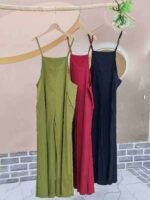 Wholesale Faux Cupro Wide-Leg Jumpsuits - Chinese Stock Clothing, Sizes S to 2XL, 2800 Pcs, CNY7.3/Pc - Image 2