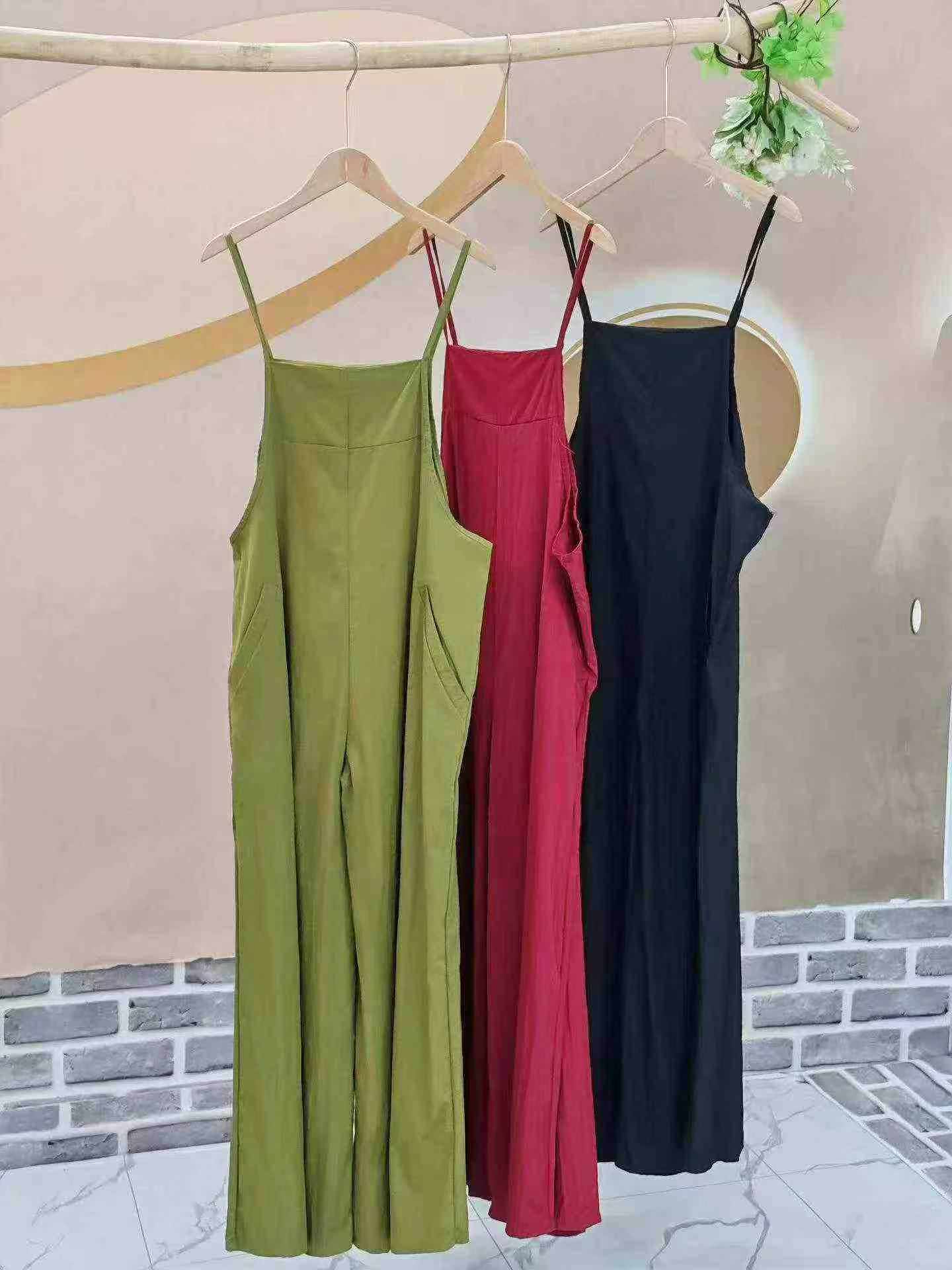 Wholesale Faux Cupro Wide-Leg Jumpsuits - Chinese Stock Clothing, Sizes S to 2XL, 2800 Pcs, CNY7.3/Pc - Image 2