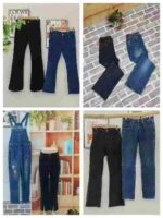 Bulk Women's Washed Flare Jeans Stock Lot - 15980 Pcs, S-2XL, CNY 3.49/Piece, Refurbished Clearance for Wholesale Export - Image 2