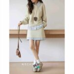 Wholesale Full Stock Lot: Lazy Style Apricot Fake Two-Piece A-Line Mini Skirts with Shorts - Single Style & Color, 50pcs, Individual Packaging - Image 6