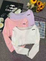 776pcs Spring & Summer Off-Shoulder Sheer Knit Long Sleeve Tops | One Size, Soft Stretch Fabric, Individually Packed | Bulk Stock Lot Wholesale (4.4 CNY/PC) - Image 9