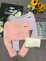 776pcs Spring & Summer Off-Shoulder Sheer Knit Long Sleeve Tops | One Size, Soft Stretch Fabric, Individually Packed | Bulk Stock Lot Wholesale (4.4 CNY/PC) - Image 8