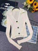 140pcs Spring Korean-Style Chanel-Inspired Stand Collar Ice Silk Knit Cardigans | Bulk Clothing Wholesale CNY6.4/PC - Image 6