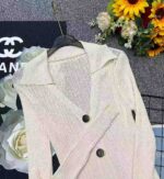 140pcs Spring Korean-Style Chanel-Inspired Stand Collar Ice Silk Knit Cardigans | Bulk Clothing Wholesale CNY6.4/PC - Image 2