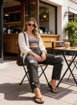 Vintage American Style Loose Plus Size Ripped Denim Dad Jeans for Women - Spring/Summer, S-2XL, 1120 Pcs, Individually Packaged with Waist Tags | Bulk Stock Lot Wholesale - Image 5