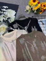 Vintage Tie-Dye Chain Detail Crew Neck Long Sleeve Knit Tops | Around 70 Pieces | Stock Lot Wholesale with Free Accessories | Full Clearance 8.4 CNY/Piece - Image 2