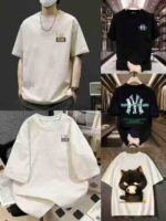 3155 Pcs Men's 100% Cotton T-Shirts (Neck Binding & Yoke, Sizes S-4XL, Individual Packaging) - Bulk Stock Lot Wholesale, 7.4 CNY/Pc - Image 4