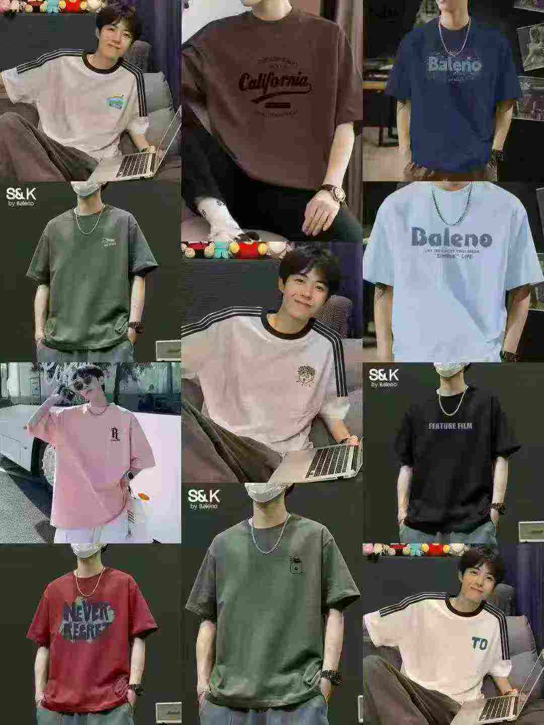 3155 Pcs Men's 100% Cotton T-Shirts (Neck Binding & Yoke, Sizes S-4XL, Individual Packaging) - Bulk Stock Lot Wholesale, 7.4 CNY/Pc - Image 2