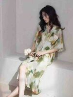 364PCS Silk-Like Tie-Dye Nightdresses Stock Lot - One Size, Individually Packed, Wholesale at 7.4 CNY Each - Image 2