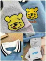 76 Pcs Kids' Cotton Terry Polo Hoodies | Color Block, Bear Embroidery, Sizes 90-130 | Bulk Stock Wholesale - Image 3