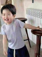 Bulk 215 Pcs Cotton Kids' Short Sleeve T-Shirts (Size 90-130) - Individually Packed with Tags, 5.4 CNY Each - Image 6