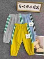 159 Pcs Cotton French Terry Kids' Sweatpants, Elastic Waist Contrast Stitching, Sizes 90-140, Individually Packed with Hangtags - Bulk Wholesale - Image 9