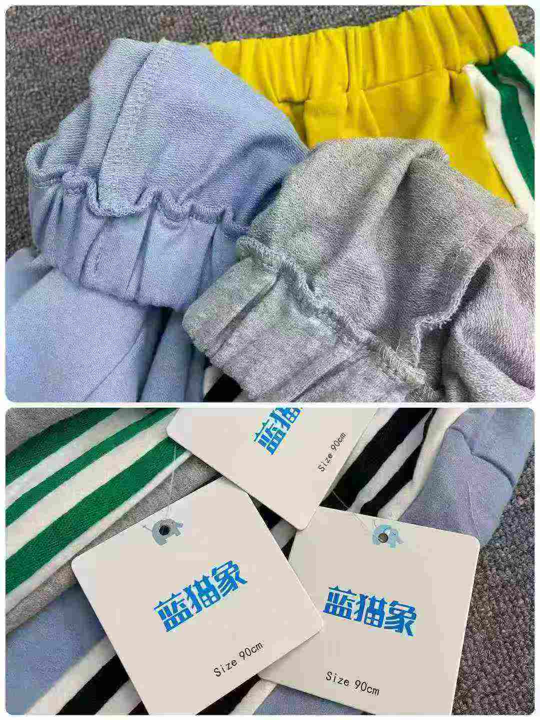 159 Pcs Cotton French Terry Kids' Sweatpants, Elastic Waist Contrast Stitching, Sizes 90-140, Individually Packed with Hangtags - Bulk Wholesale - Image 2