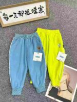 140 Pieces Kids' Casual Sports Pants Stock Lot - Elastic Waist, Pockets, Embroidery, Individual Pack with Tags | 7.3 CNY/Piece - Image 9