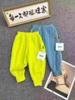140 Pieces Kids' Casual Sports Pants Stock Lot - Elastic Waist, Pockets, Embroidery, Individual Pack with Tags | 7.3 CNY/Piece - Image 8