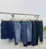 110 Pieces Bulk Stock Lot Kids' Jeans - Mixed Fleece & Non-Fleece, Sizes 90-170, Individually Packed, Wholesale Export @ CNY7.3/Unit - Image 5