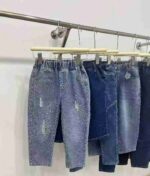 110 Pieces Bulk Stock Lot Kids' Jeans - Mixed Fleece & Non-Fleece, Sizes 90-170, Individually Packed, Wholesale Export @ CNY7.3/Unit - Image 4