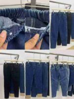 110 Pieces Bulk Stock Lot Kids' Jeans - Mixed Fleece & Non-Fleece, Sizes 90-170, Individually Packed, Wholesale Export @ CNY7.3/Unit - Image 2