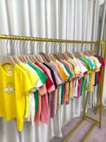 35000pcs Candy Color Cotton Kids' Short Sleeve T-Shirts Stock Lot, Sizes M-2XL, With Tags & Individual Packaging - Image 7