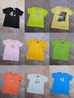 35000pcs Candy Color Cotton Kids' Short Sleeve T-Shirts Stock Lot, Sizes M-2XL, With Tags & Individual Packaging - Image 5
