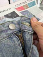 American Street Style Cloud Blue Patchwork Loose Wide-Leg Women's Jeans | 1000pcs, XS-L Sizes, Single Style & Color, Individual Packaging | Wholesale Stock Lot 17.3 CNY - Image 5