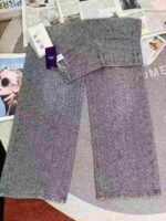 American Street Style Cloud Blue Patchwork Loose Wide-Leg Women's Jeans | 1000pcs, XS-L Sizes, Single Style & Color, Individual Packaging | Wholesale Stock Lot 17.3 CNY - Image 4